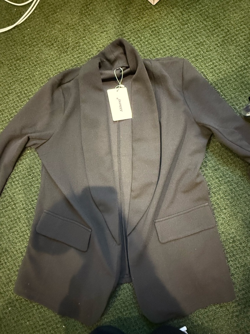 Ahlaray Women's Black Shawl Collar Blazer